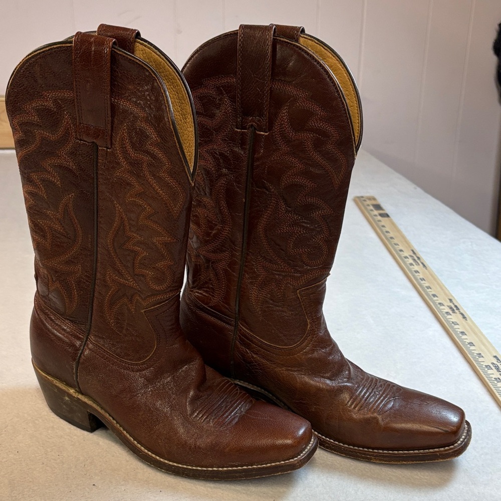 Brown Men's Leather Cowboy Boots